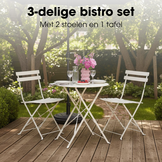 Witte bistroset Laurence 3-delig