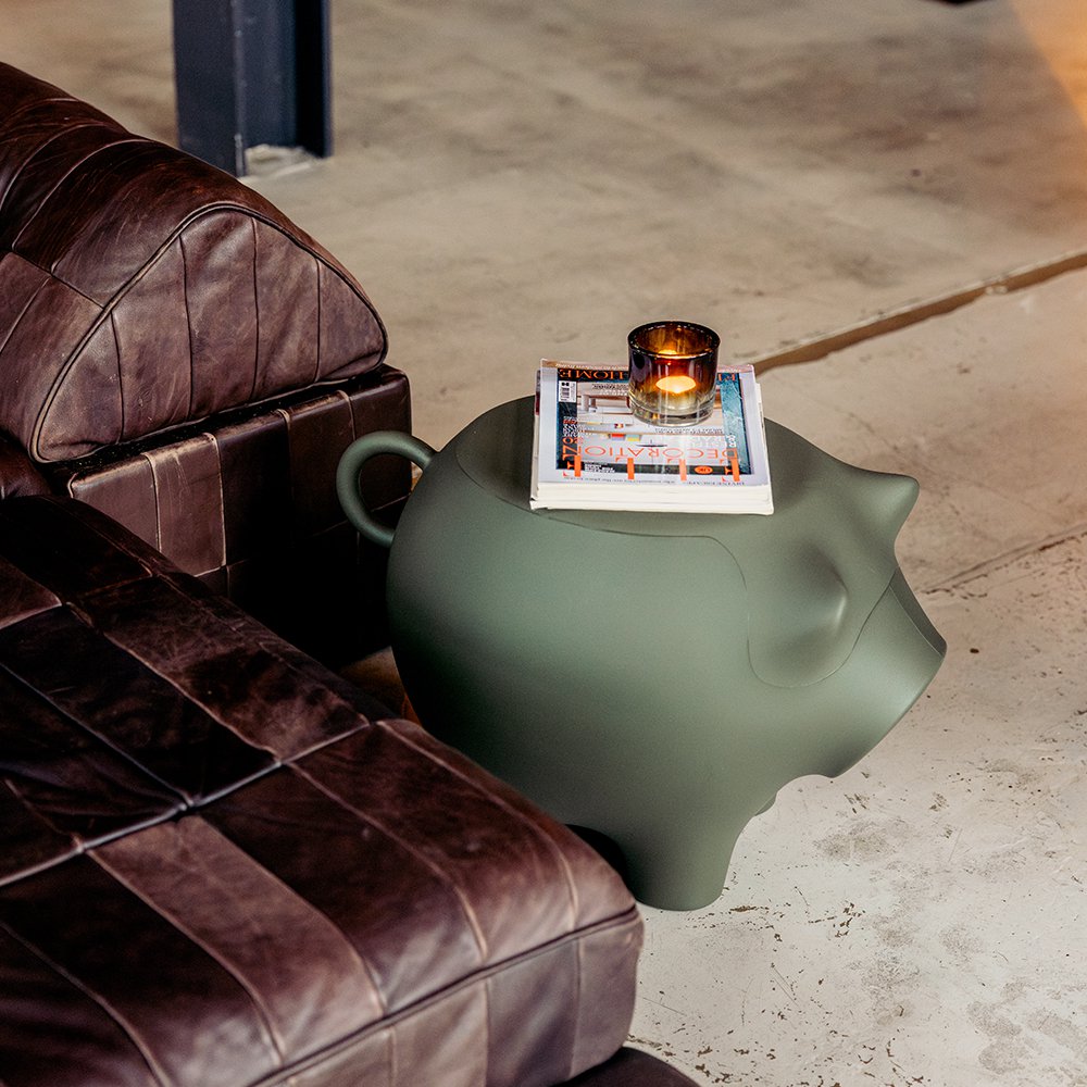 Sidepig bijzettafel, gerecycled kunststof, 67 × 45 × 45 cm