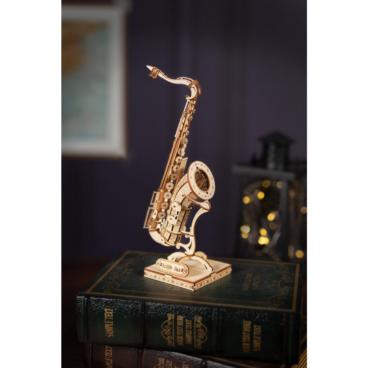 3D houten puzzel saxofoon 8,5 x 7 x 23 cm
