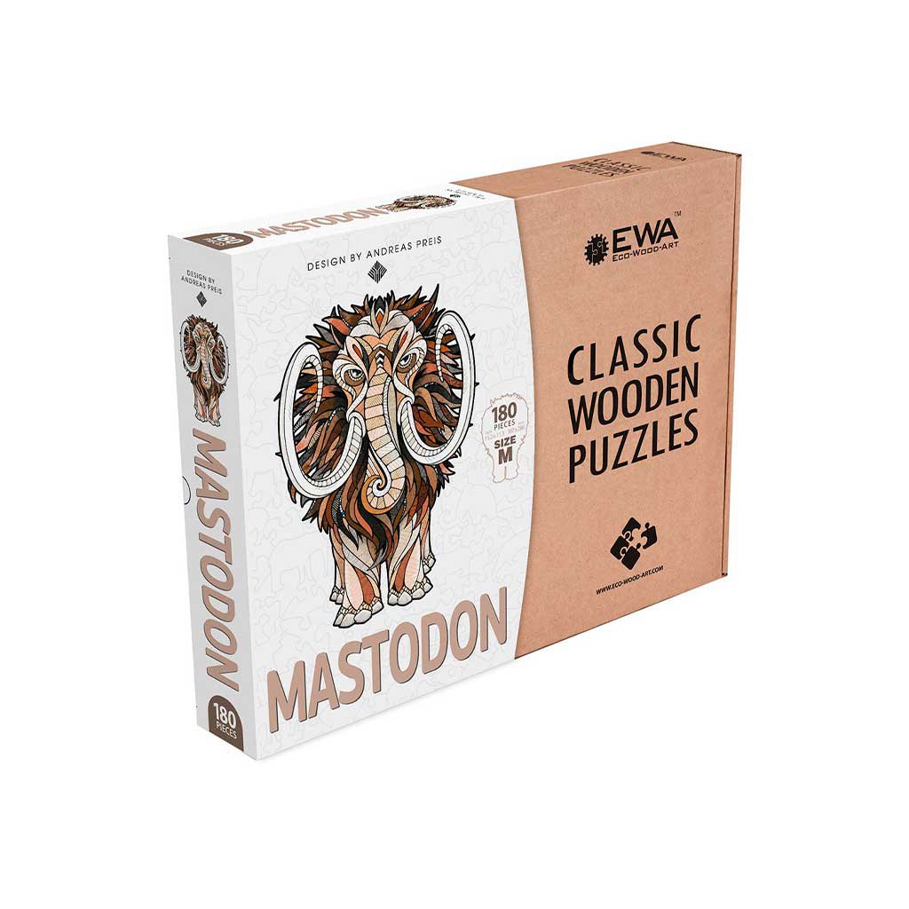 Mammoet houten legpuzzel, 38,7 × 28,6 cm