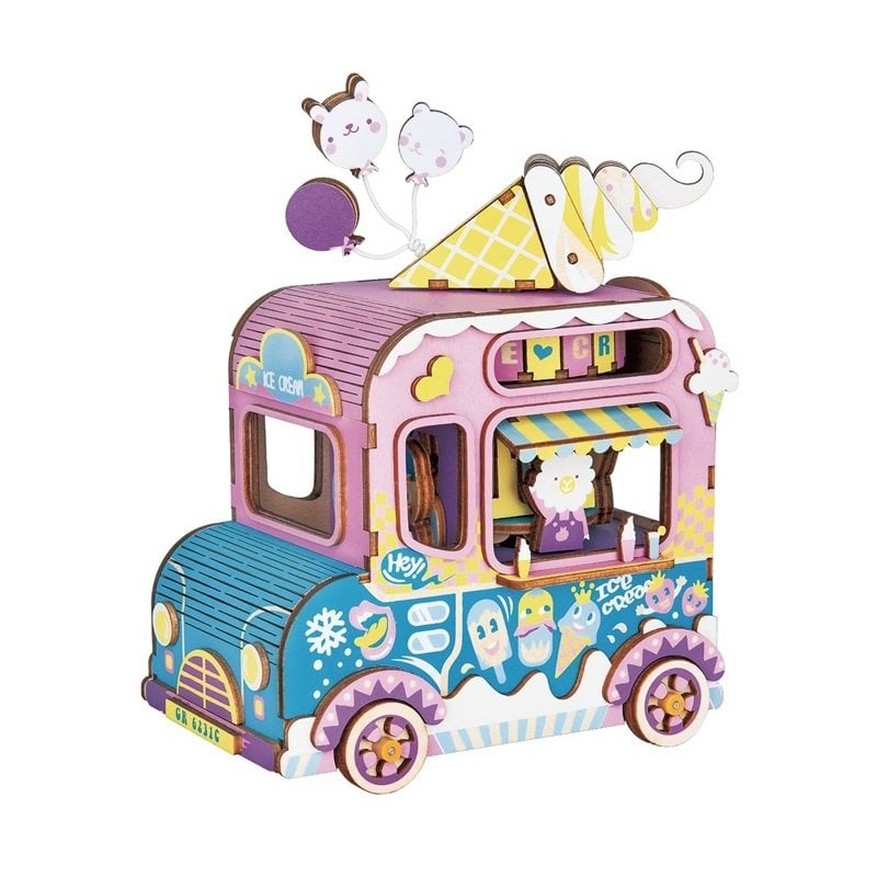 Houten muziekdoos bouwpakket moving flavor 163 stukjes, 14 × 9 × 16 cm