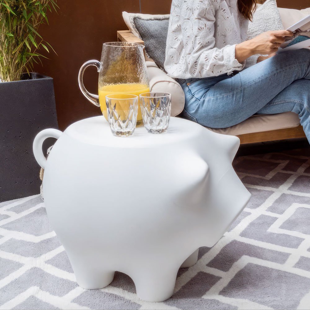 Sidepig bijzettafel, gerecycled kunststof, 67 × 45 × 45 cm