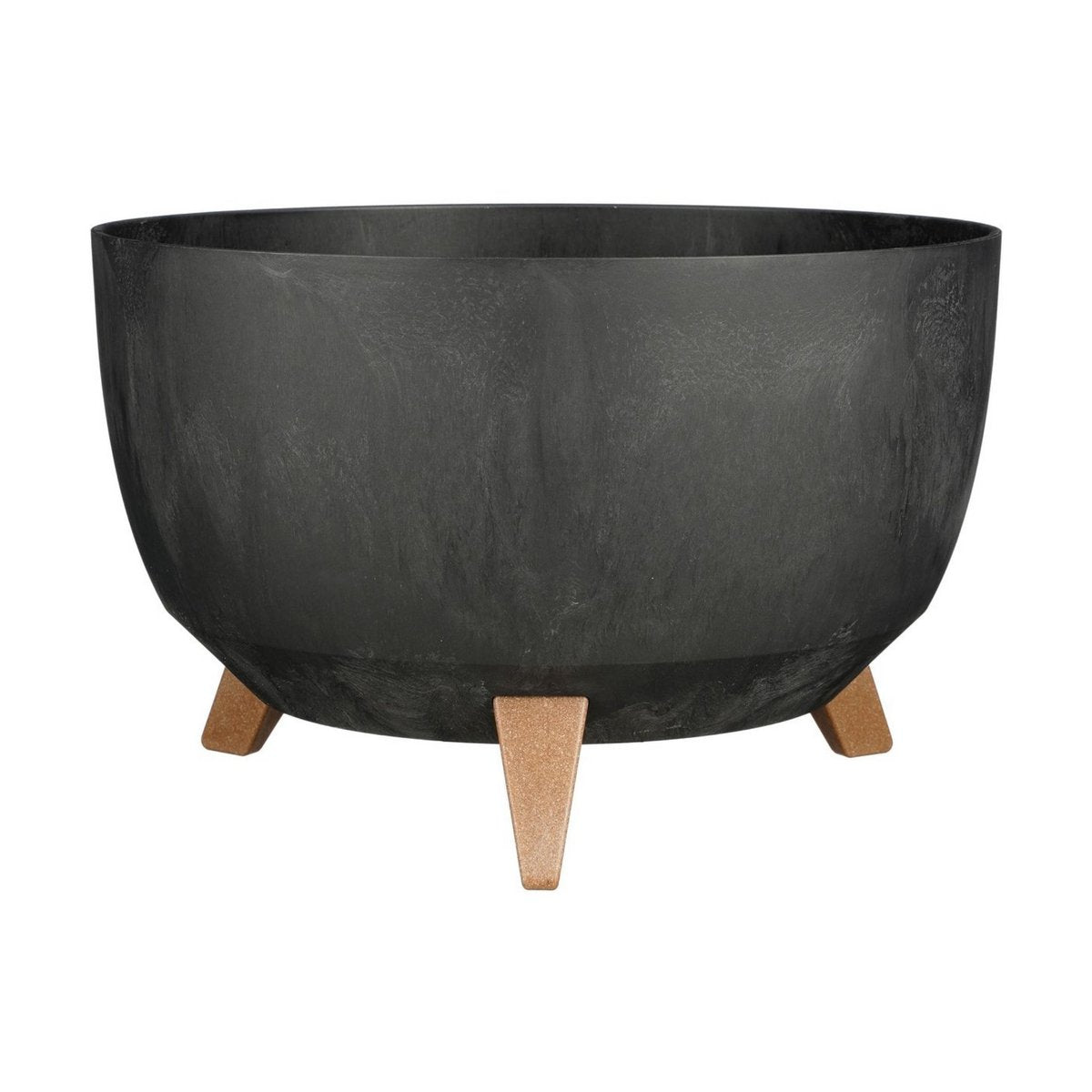 Doppio bloempot zwart cementlook Ø40 cm op poten
