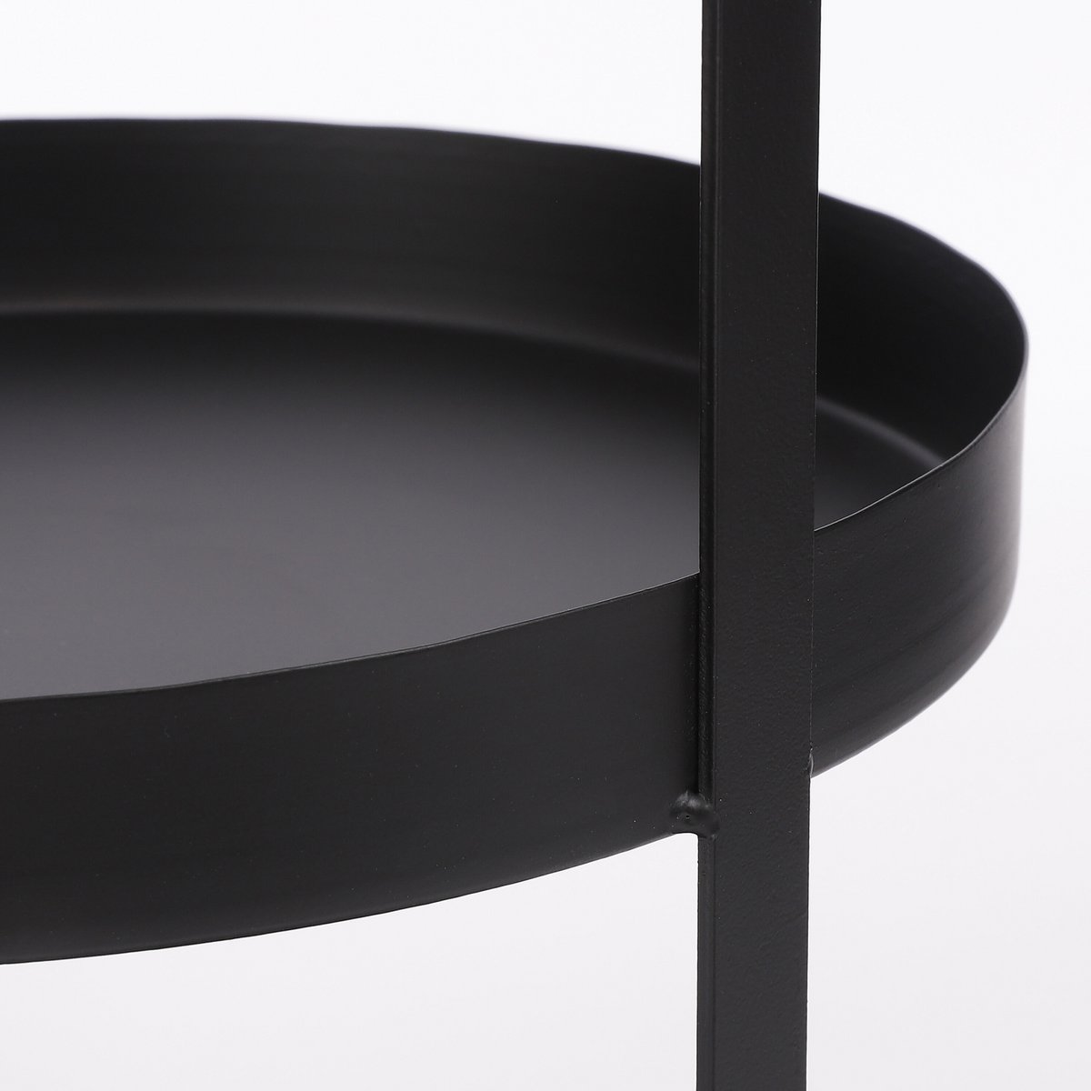 Mica Decorations Etagère – 2-laags Zwart Metaal (H41 x Ø25 cm)
