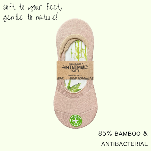 Bamboe footies crème, 5 paar, 85% bamboe