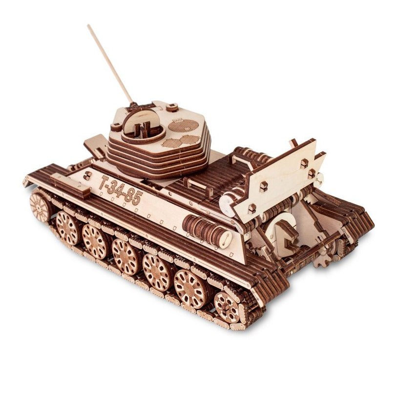 Tank T-34-85 houten 3D puzzel, 33 × 12,8 × 9,5 cm
