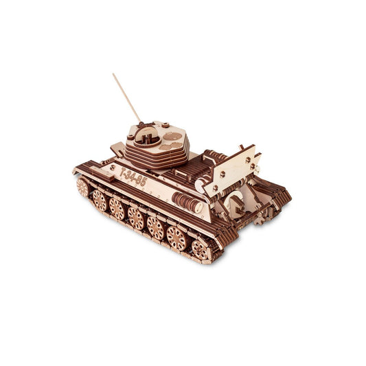 3D mechanische houten puzzel tank T-34-85 33 × 12,8 × 9,5 cm – 965 stukjes