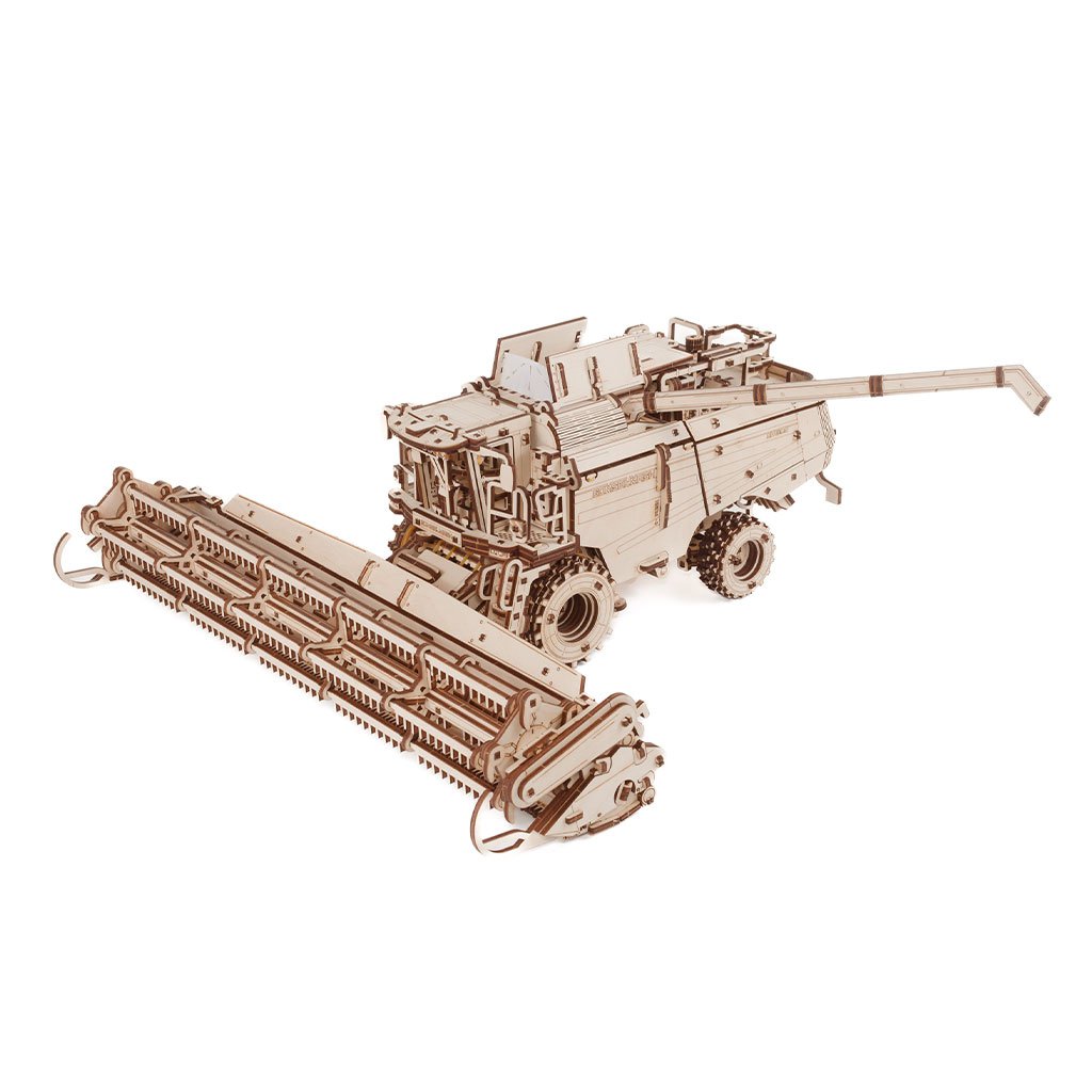 3D mechanische houten puzzel graan combine harvester, 52,7 × 45,8 × 18,7 cm – 864 stukjes