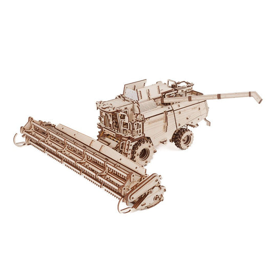 3D mechanische houten puzzel graan combine harvester, 52,7 × 45,8 × 18,7 cm – 864 stukjes