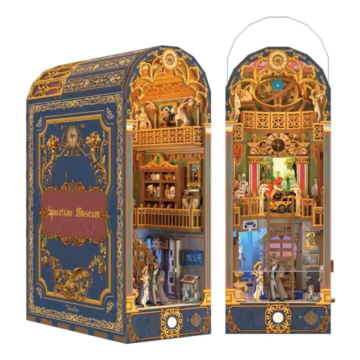 DIY book nook spacetime museum bookend, 27 cm