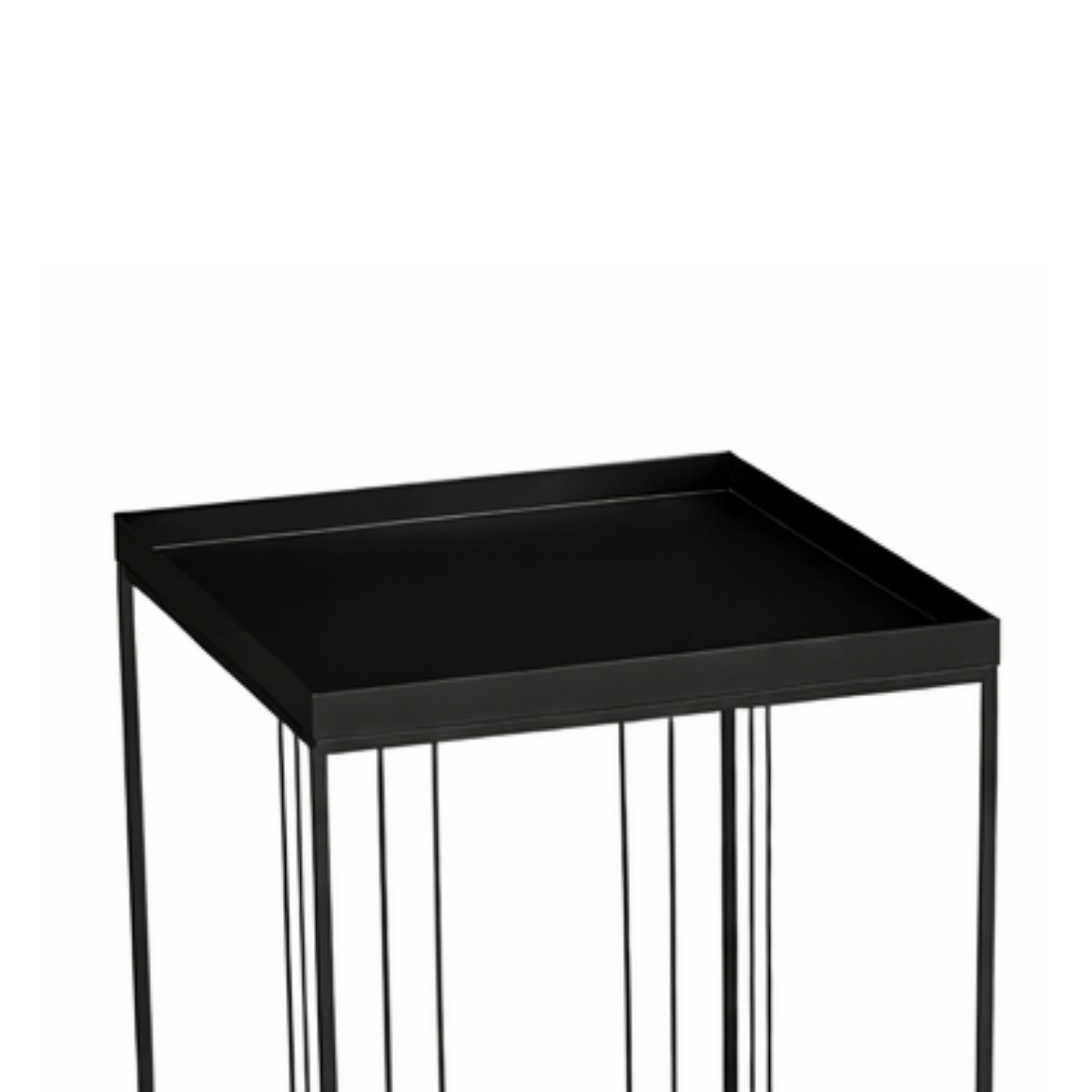 Zwarte bijzettafel set Beth - 3-delig