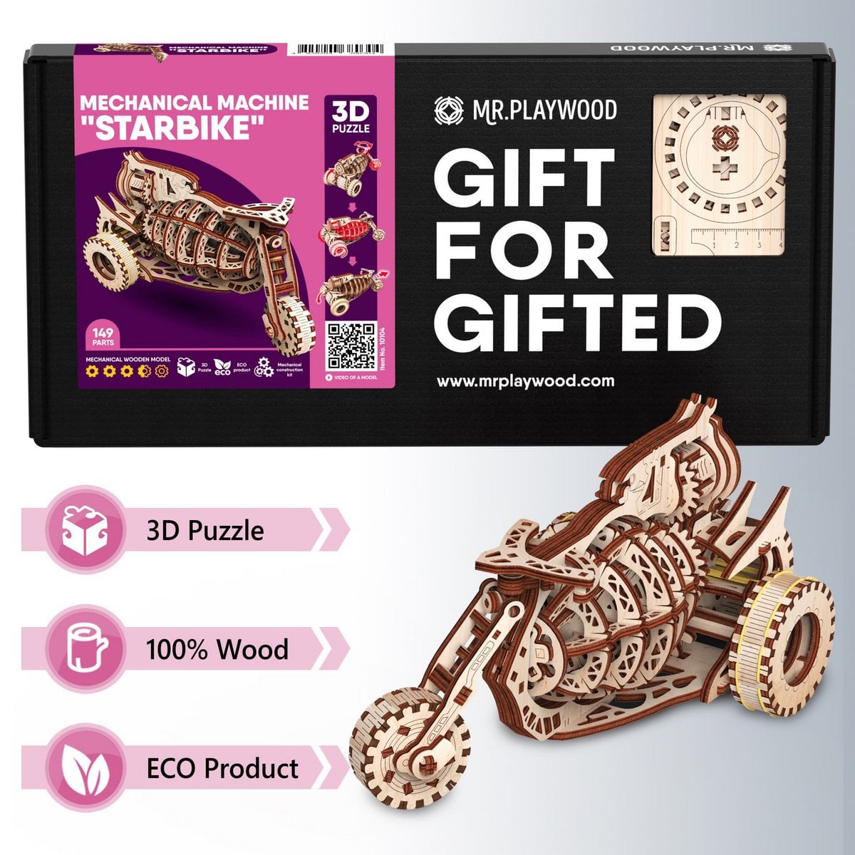 Mechanische kosmobike met bewegende onderdelen, 12 x 12 x 24 cm