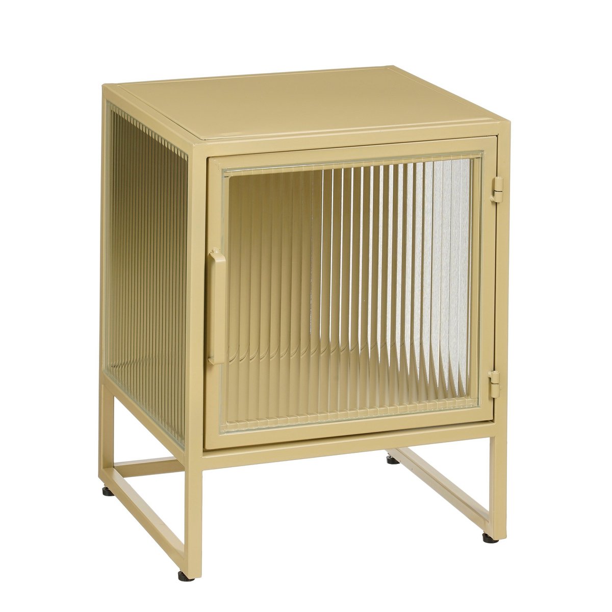 Clifton opbergkast beige, geribbeld glas, 50 cm