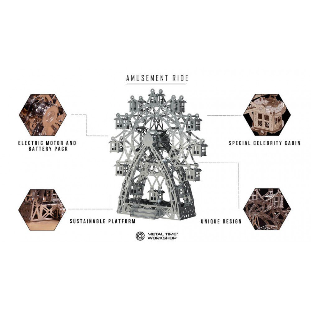 3D metalen bouwpakket reuzenrad, 18 cm