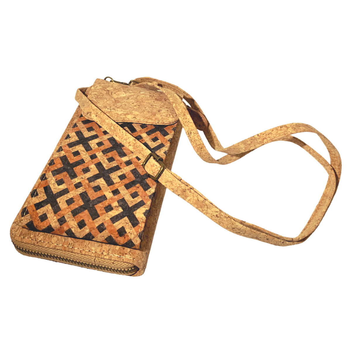Kurk telefoontasje Squares inclusief portemonnee, 11 x 4 x 19 cm