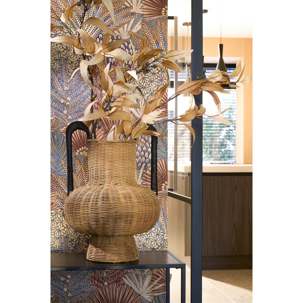 Mica Decorations Loulou Decoratieve Vaas – Rotan (H42 x Ø40 cm)