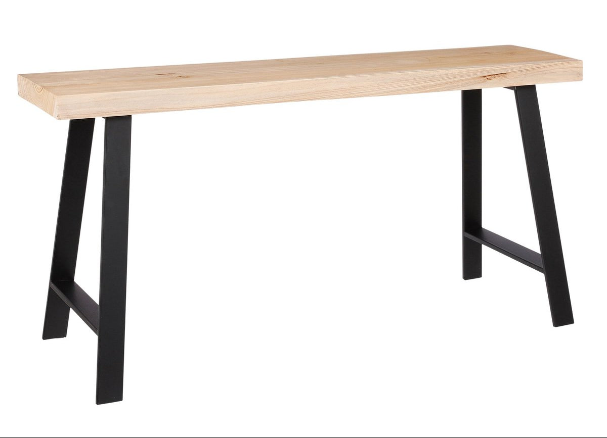 Plano bankje lichtbruin met zwart, 92 x 31 x 46 cm