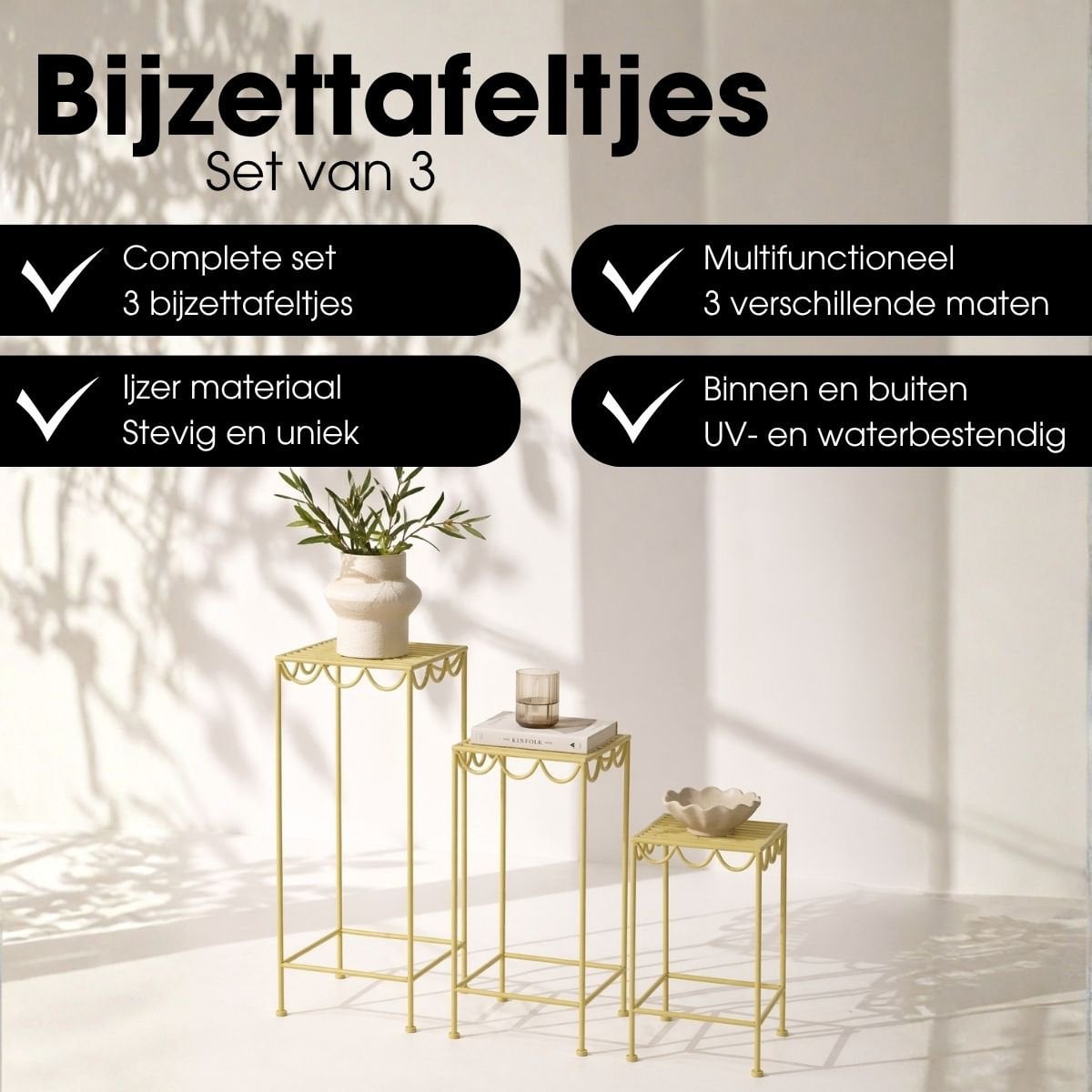 Rosalie planttafels, set van 3, lichtgroen