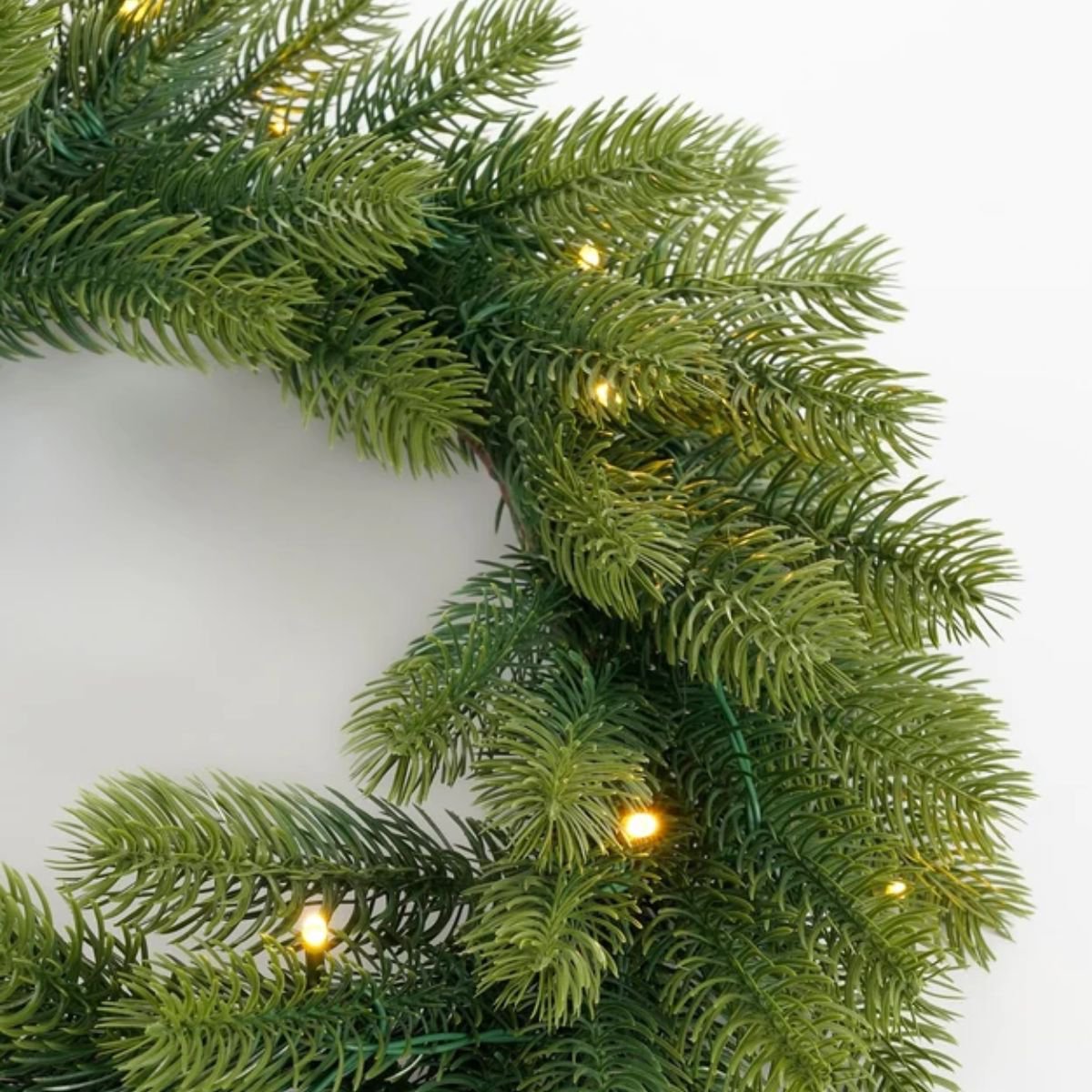 Nagoya set van 2 kunstkerstbomen en kerstkrans met verlichting, 90 cm, Ø 45 cm