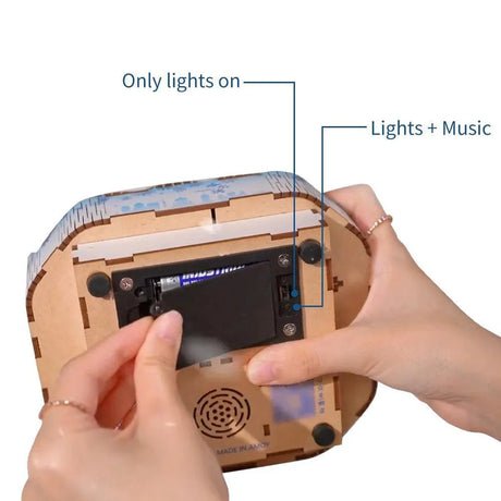 DIY 3D houten muziekdoos Snow World 14 x 16 x 15,7 cm