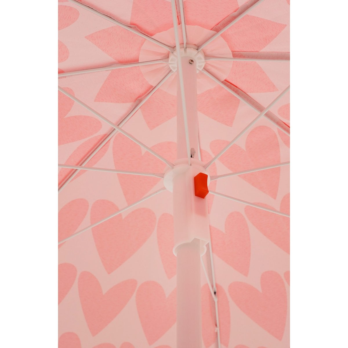 Roze strandparasol met hartjesprint Ø160 cm