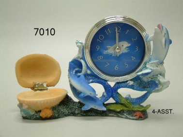 Dolfijn klok, 15 x 11 cm
