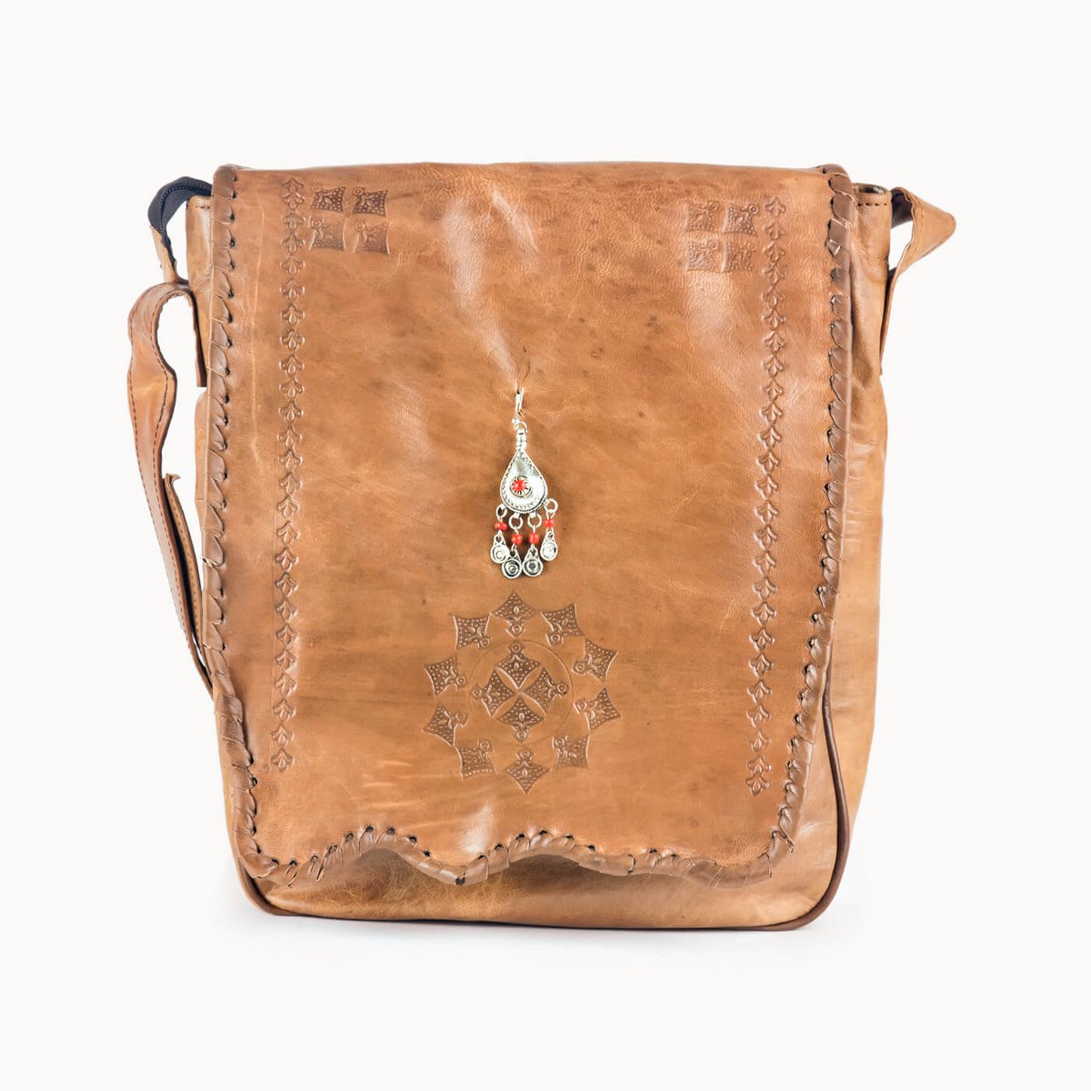 Pandora leren schoudertas, 30 × 9 × 33 cm