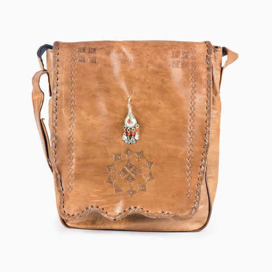 Pandora leren schoudertas, 30 × 9 × 33 cm