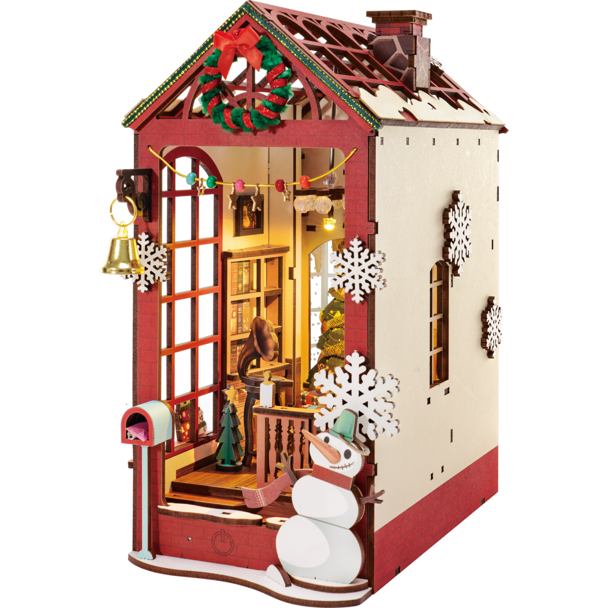 DIY book nook bookend christmas indoor scene, 24,7 cm