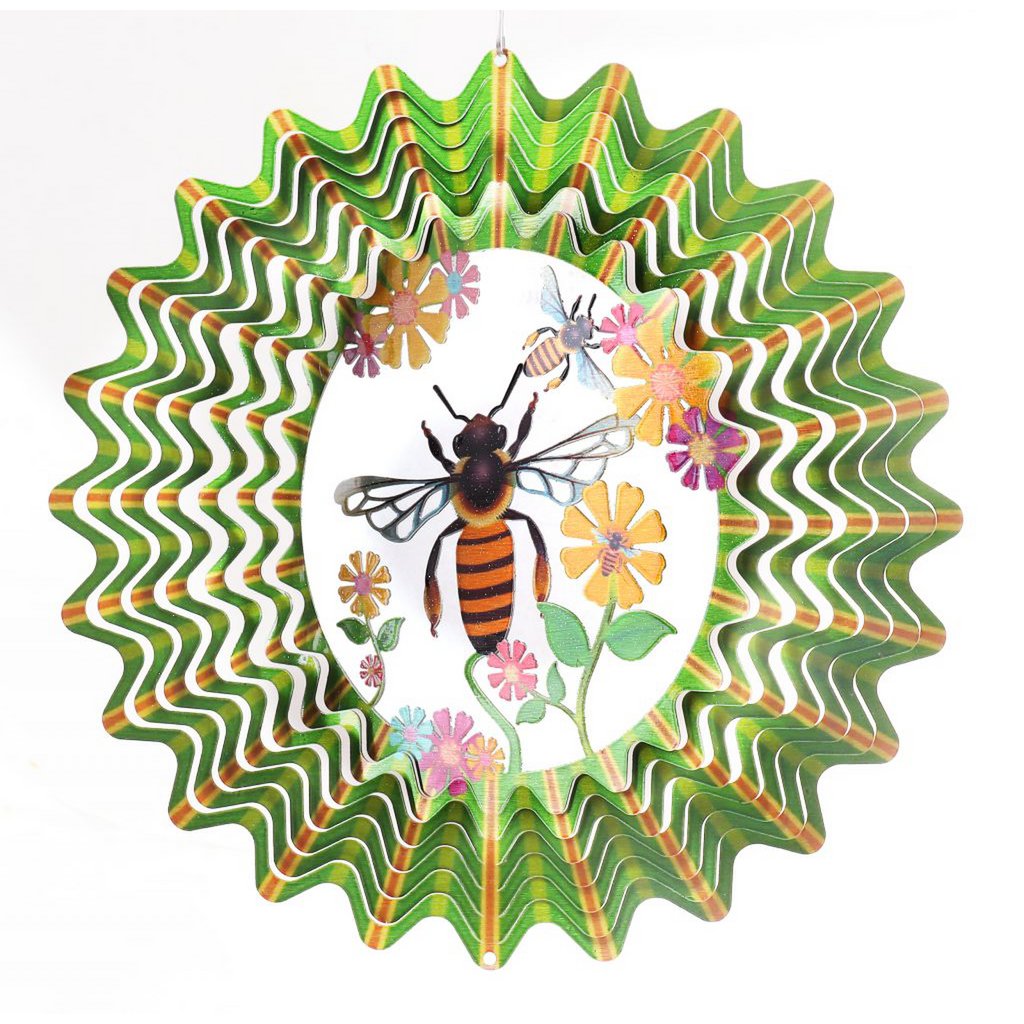 Windspinner Spin Art bij groen multicolor RVS, 30 cm