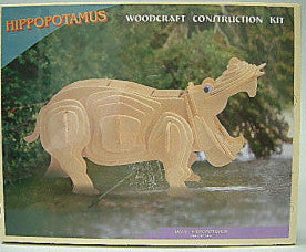 Nijlpaard houten bouwpakket – woodcraft construction kit