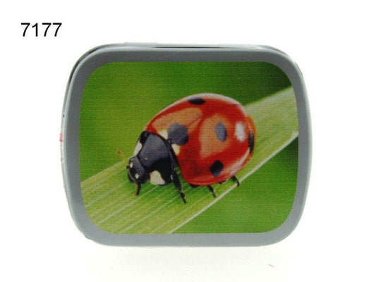 Lieveheersbeestje, blikje met pepermunt