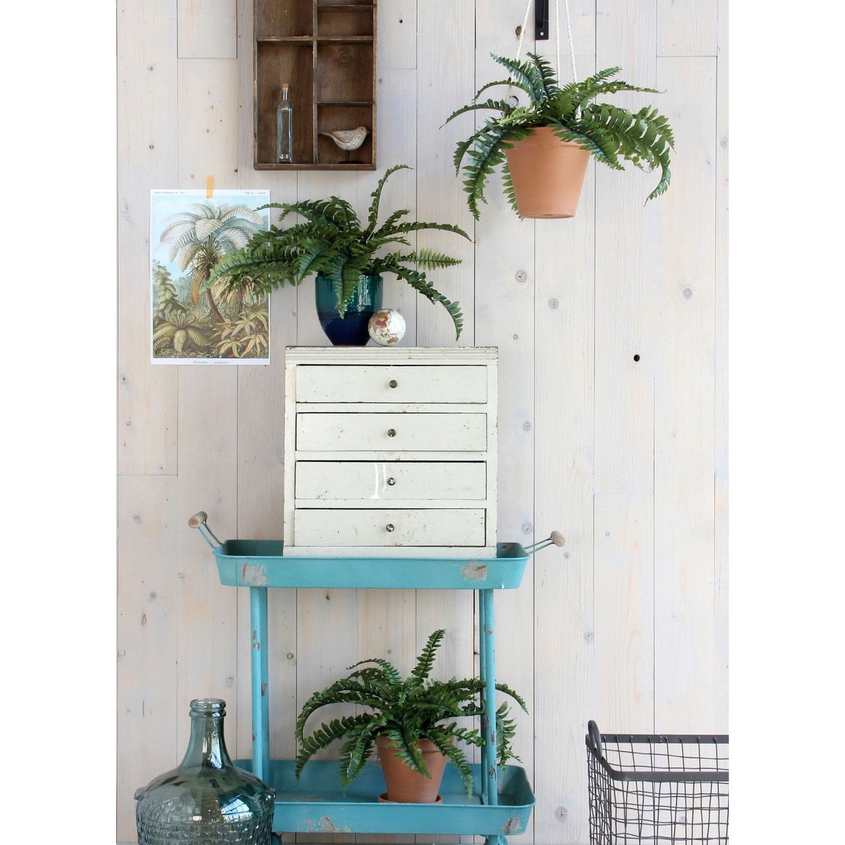 Boston fern kunstplant, 42 cm