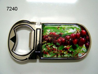 Kers flesopener met magneet