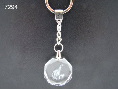 Giraf, sleutelhanger glas