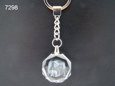 Olifant, sleutelhanger glas