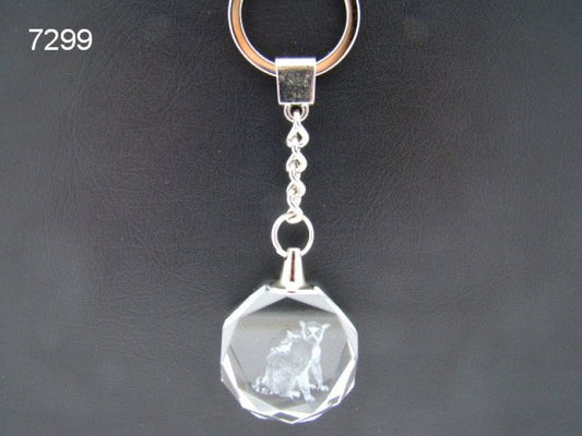 Ringstaartmaki/katta sleutelhanger, glas