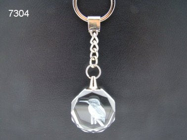 IJsvogel, sleutelhanger glas