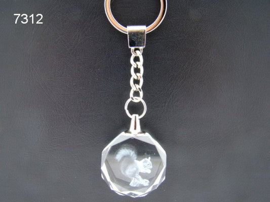 Eekhoorn, sleutelhanger glas