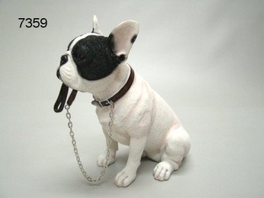 Franse bulldog met riem, 17 cm