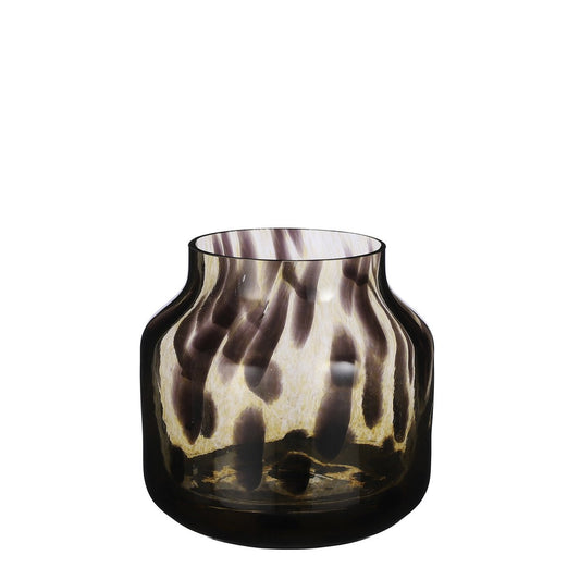 Vaas Pantera bruin gerecycled glas, 19 x 19 cm