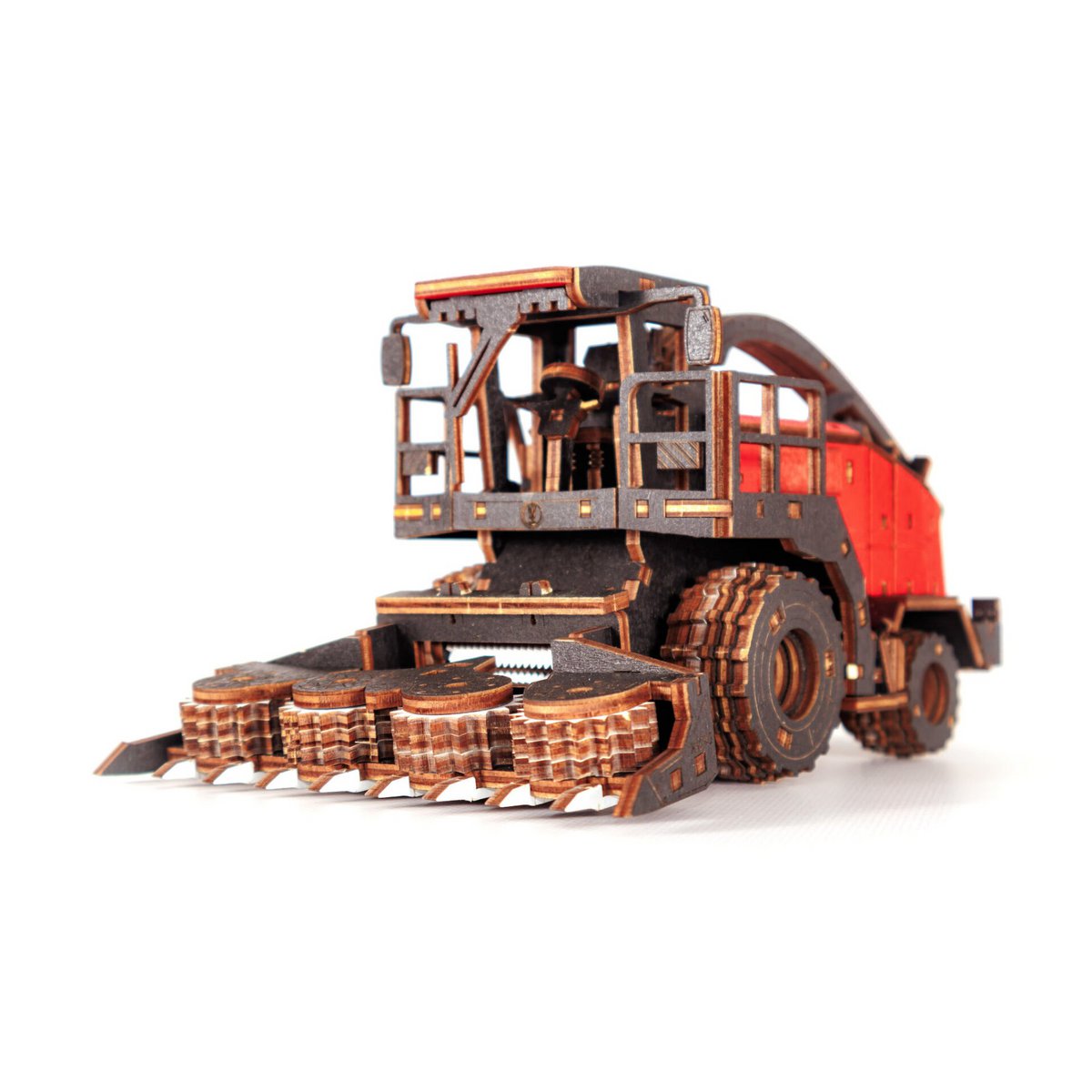 DIY houten mechanische puzzel hakselaar FS80, 27 x 15 x 12 cm