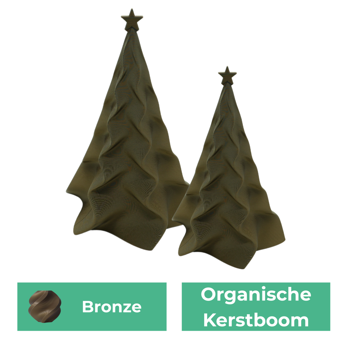 Organische kerstboom set, 15 en 25 cm