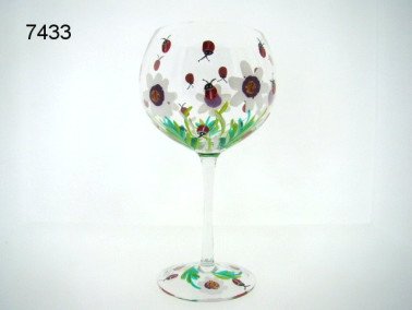 Lieveheersbeestjes wijnglas