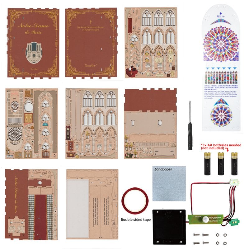 DIY book nook Notre Dame de Paris, 24,5 cm