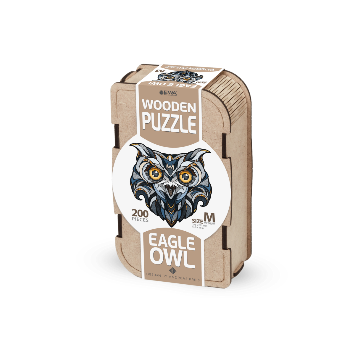 Oehoe houten legpuzzel, 27,8 × 28,1 cm