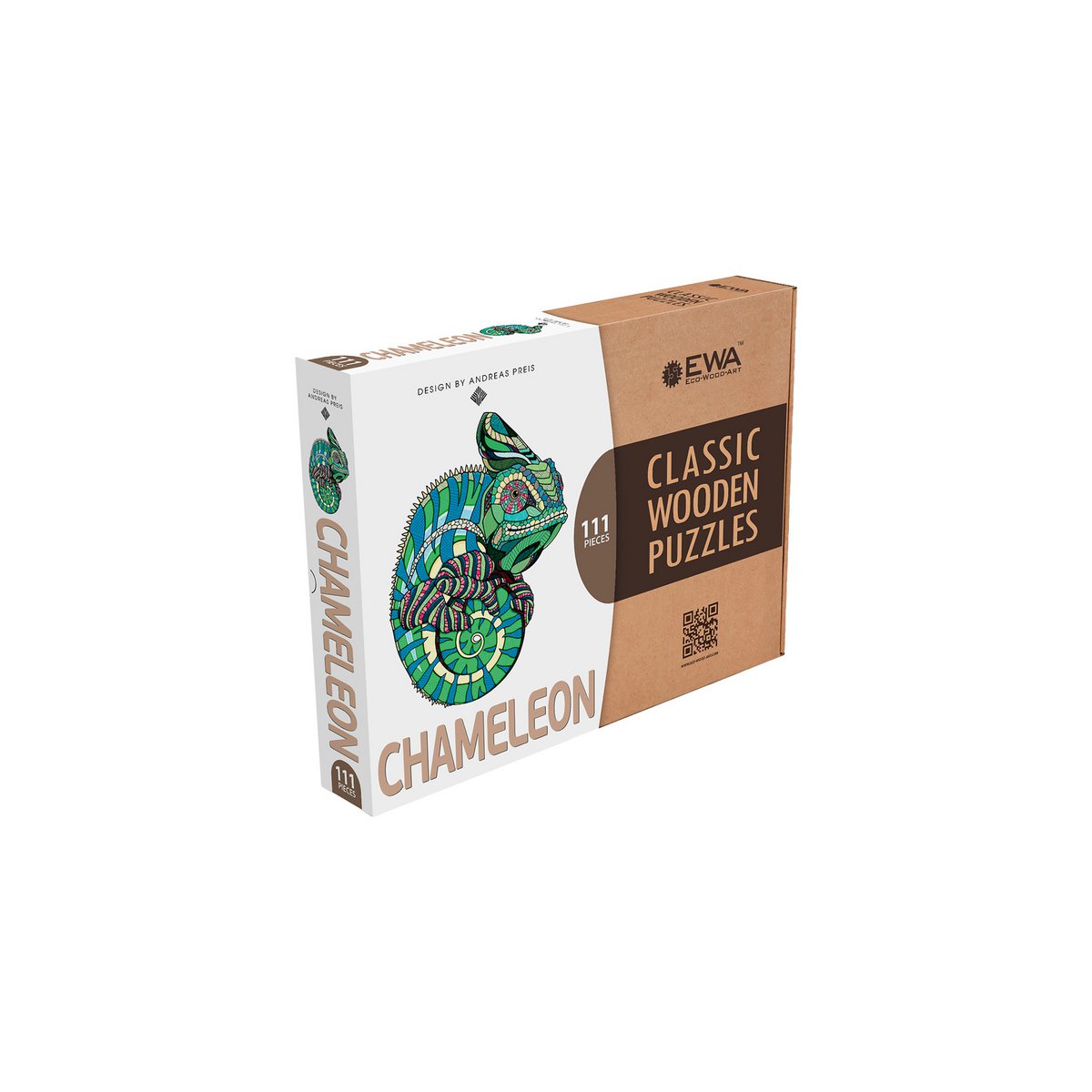 Houten legpuzzel kameleon 111 stukjes, 37 x 28 cm