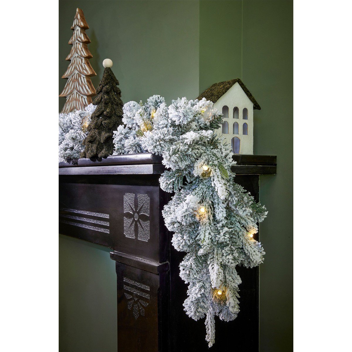 Grimshaw besneeuwde guirlande met verlichting, 270 cm, Ø 25 cm
