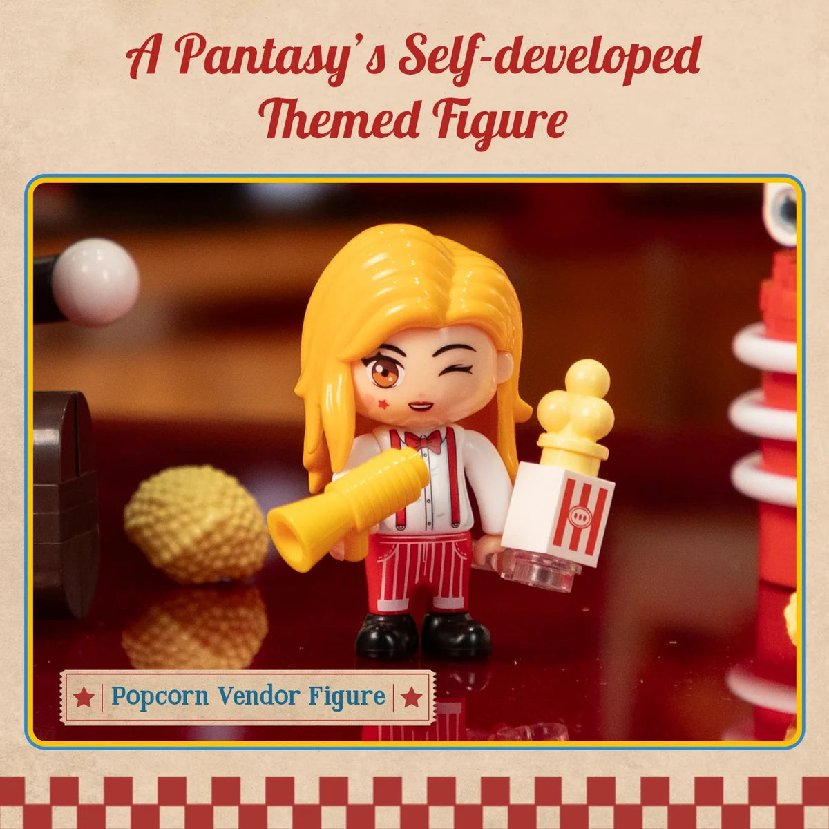Pantasy 3D bouwblokjes, Popcorn Machine, 21,5 x 16 x 27,5 cm