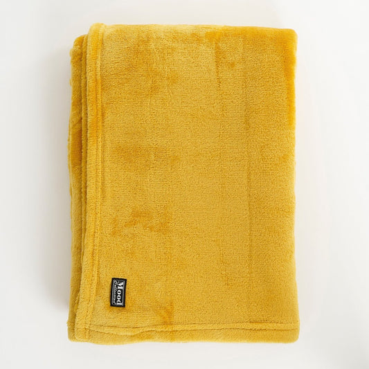 Famke fleece plaid, geel, 180 × 130 cm